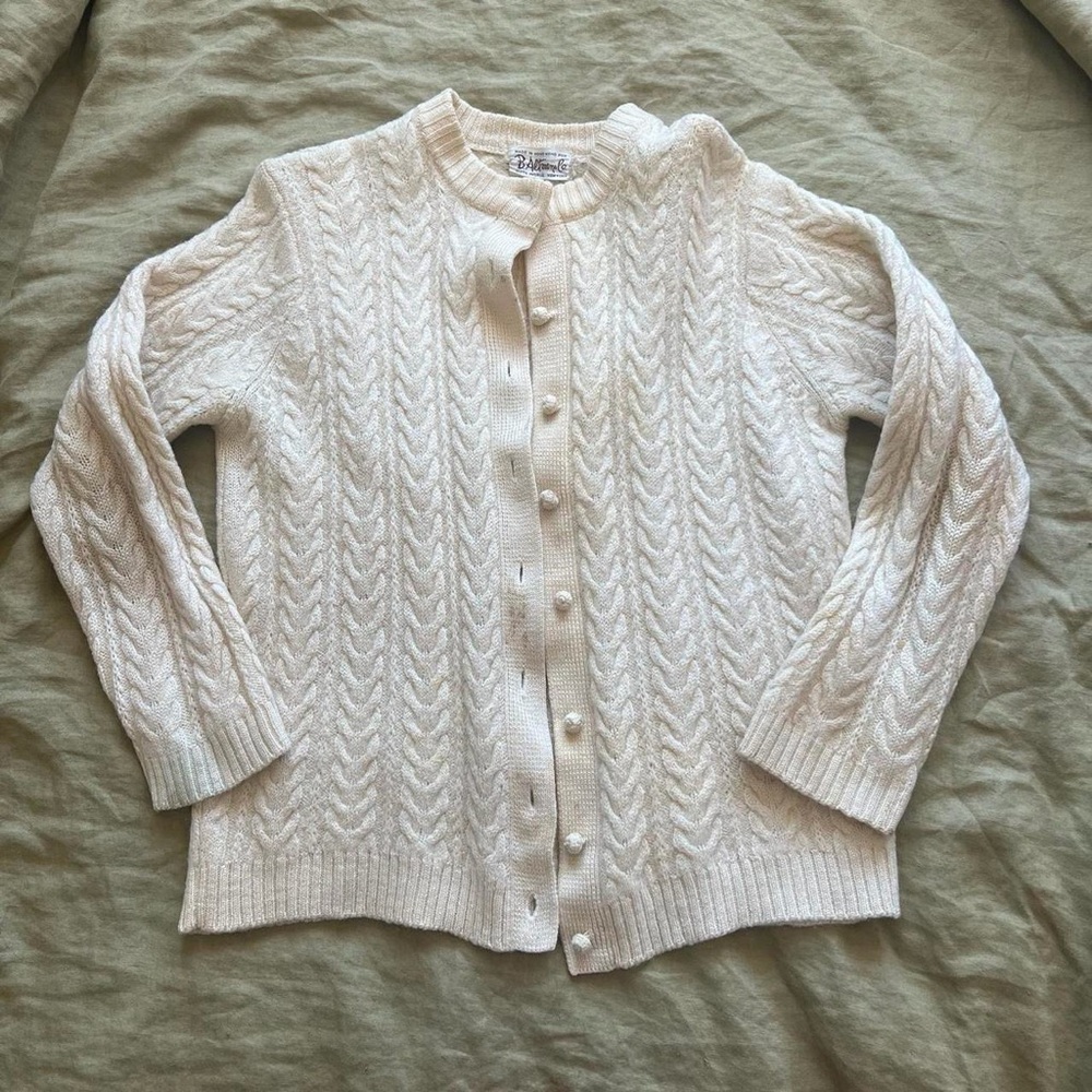 Women's Cream Cable Knit Sweater